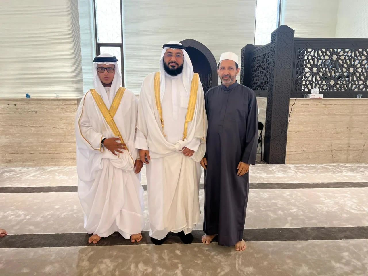 Mufti Habib with guests beside the minbar