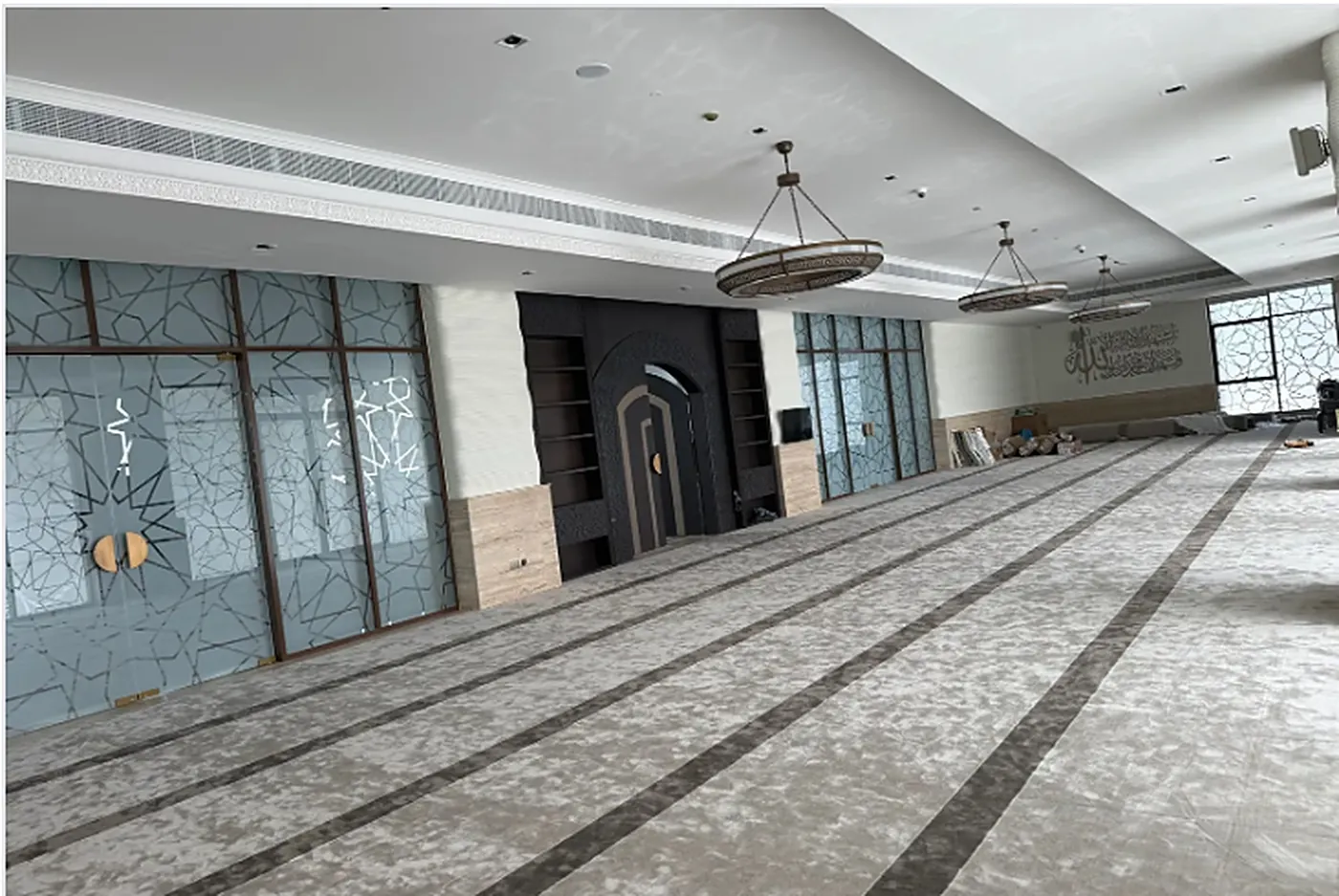 Wide view of the prayer hall